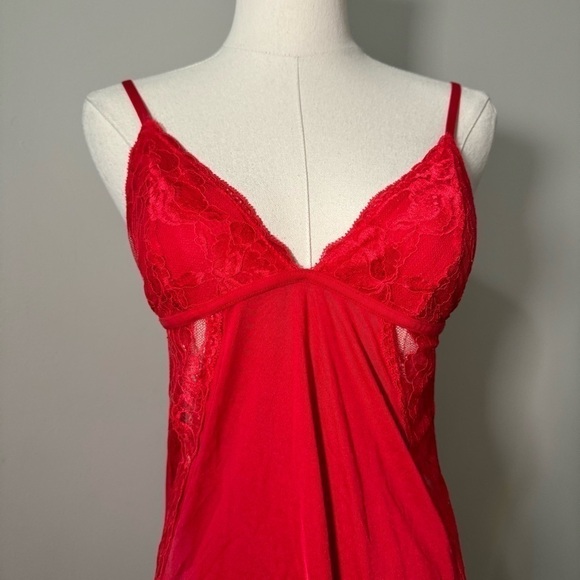 La Senza red satin lace cut out detail slip dress S - Picture 3 of 6